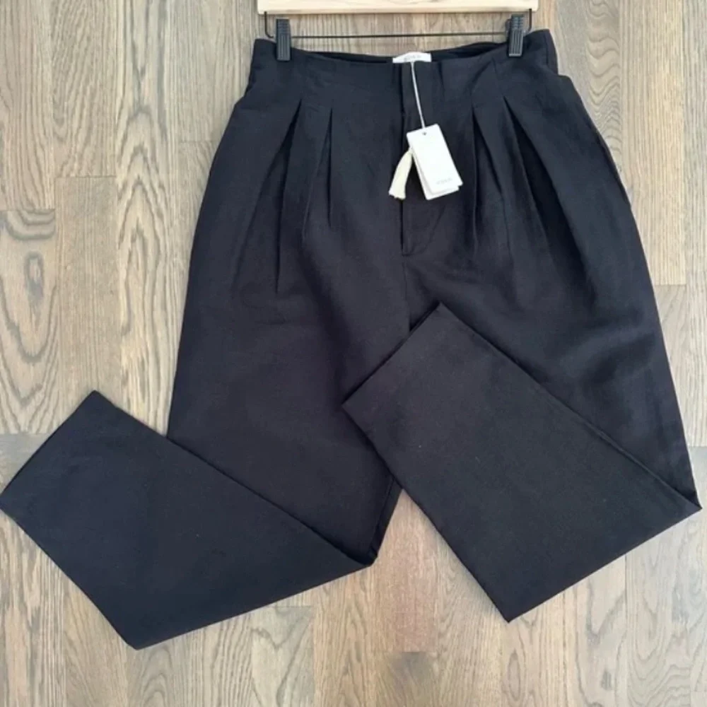 DÔEN Black Linen Louvre Pant, NWT - Picture 2 of 7